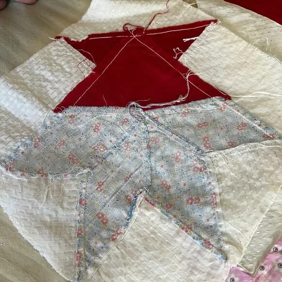 Vintage quilt blocks squares set 20 patchwork basket of flowers primitive 10x10 - Picture 3 of 11